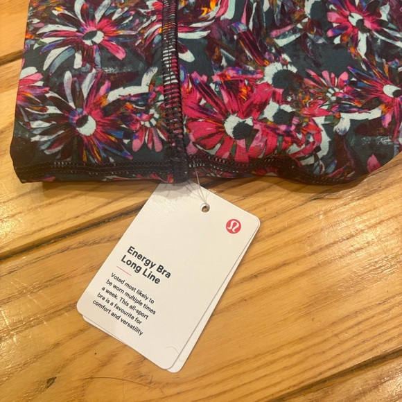 Lululemon Energy Longline Bra Size 8 New With Tags in Floral Electric Multi - Picture 4 of 8